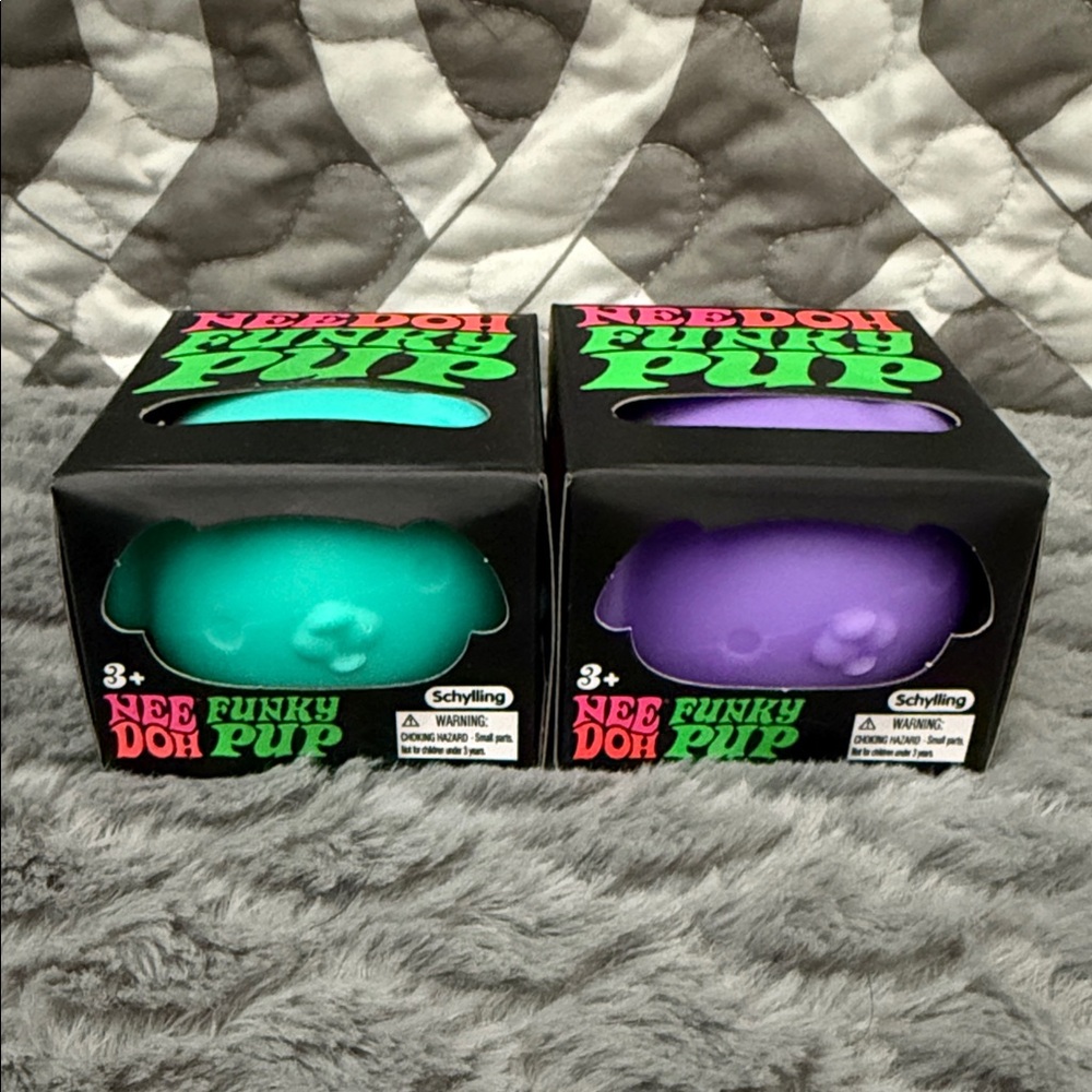 *New In Box Nee Doh Funky Pup Squishy Toy - Green & Purple